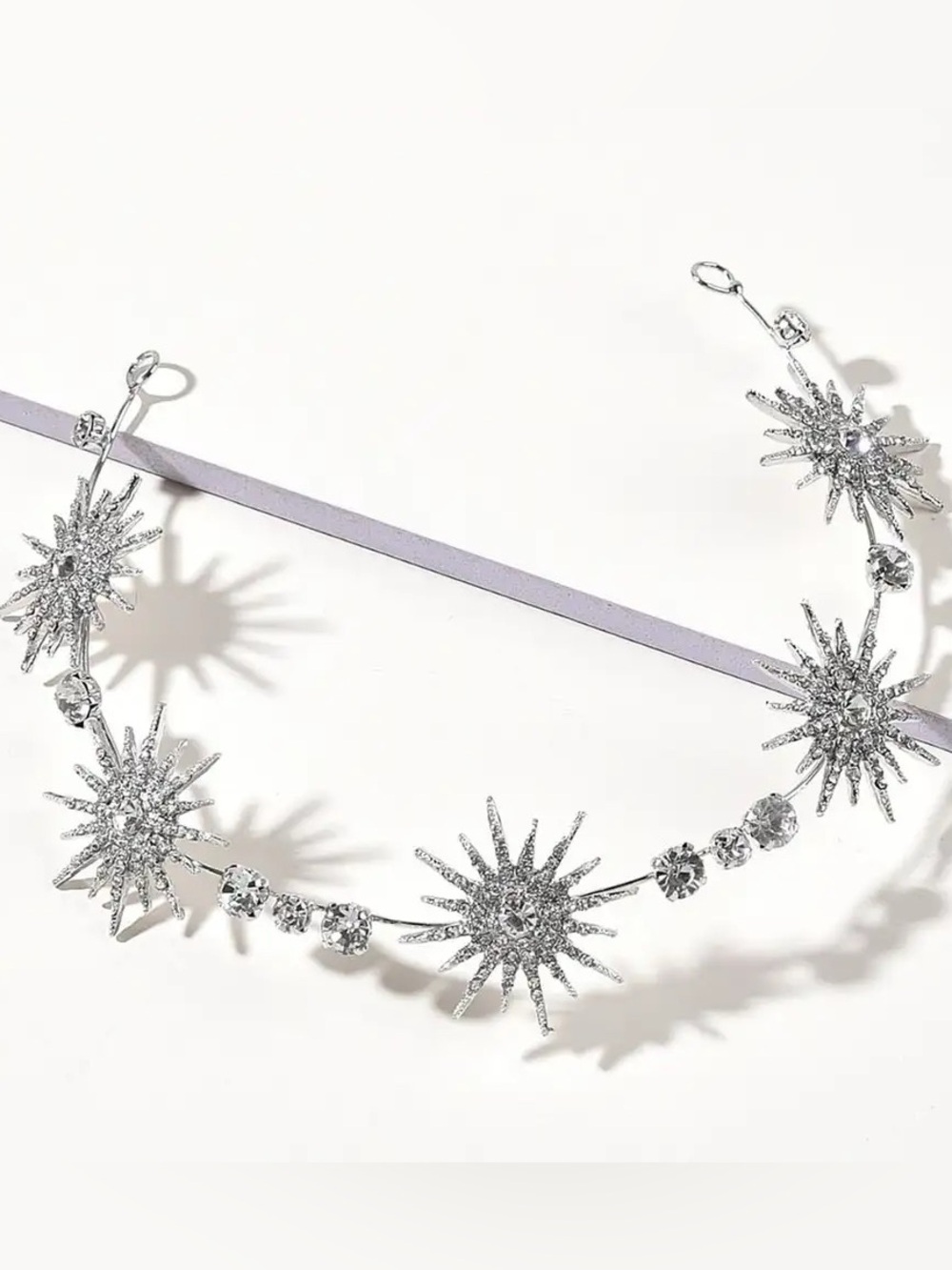 Silver Sparkling Starburst Headband
